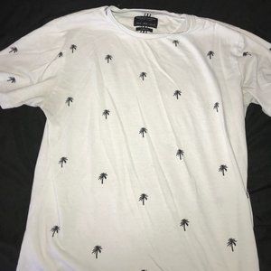 White and Black Denim & Flower shirt